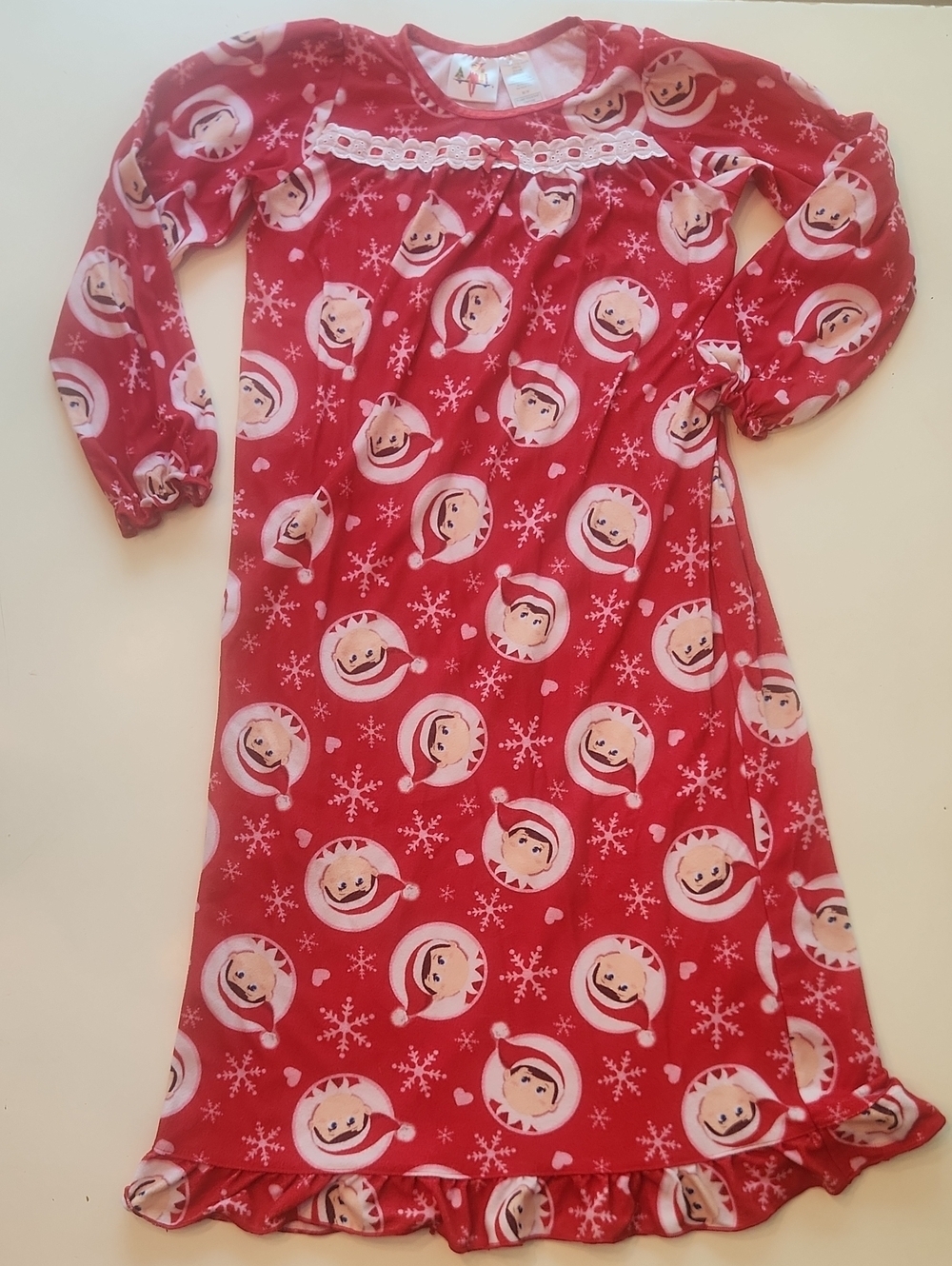 Elf on the Shelf Christmas Girls Nightgown Pajama Red Medium